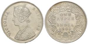 India britannica. Victoria. Rupia 1900. Ag. ... 