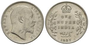 INDIA BRITANNICA. Edoardo VII. 1 Rupia 1907. ... 