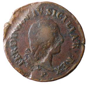 Napoli. Ferdinando IV. 10 tornesi 1798 sigle ... 