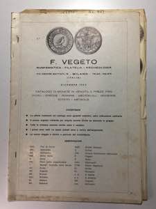 Vegeto F. Milano, Dicembre 1963. Listino di ... 