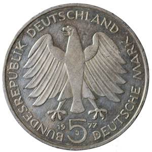 Germany. 5 mark 1977 J. ... 