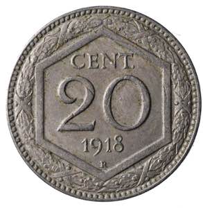 Vittorio Emanuele III. 20 centesimi 1918 mBB