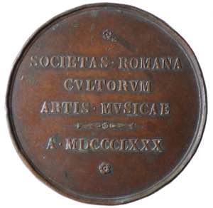 Medaglia Pierluigi da palestrina 1880. AE ... 