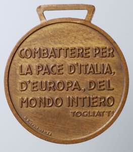 Palmiro Togliatti. Medaglia AE gr. 7 mm 25