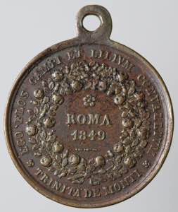 Roma. Medaglia Trinità dei Monti 1849. AE ... 