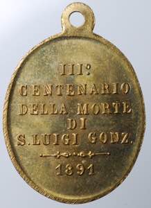 San Luigi Gonzaga. Medaglia religiosa 3° ... 