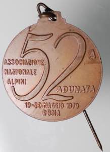 Alpini. Medaglia 52a adunata Roma 1979