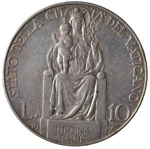 Vaticano. Pio XI 10 lire ... 