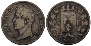 FRANCIA. Carlo X. 5 Francs 1828 W (Lille). ... 