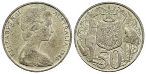 AUSTRALIA. Elisabetta II. 50 Pence 1966. Ag. ... 