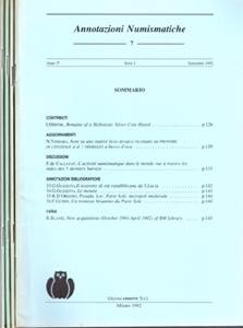 Annotazioni Numismatiche. - 1992\1996. 4 ... 