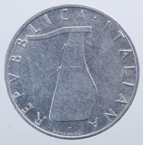 REPUBBLICA ITALIANA. 5 lire 1956 Delfino. ... 