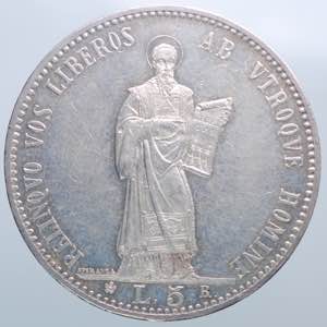 SAN MARINO. 5 lire 1898. Ag (25 g - 37 mm). ... 