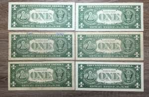 STATI UNITI. 1 Dollar serie 1957. Lotto di 6 ... 