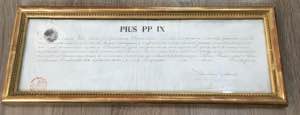 Pio IX. Documento 1859 ... 