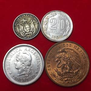 ESTERE - lotto di 4 monete sudamericane ... 