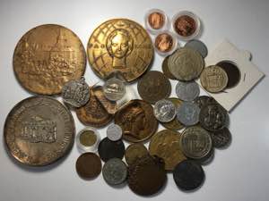 Lotto misto di monete e medaglie