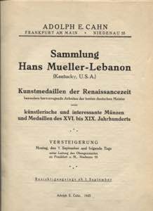 CAHN A.E. - Sammlung  Han Mueller - Lebanon. ... 