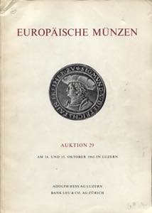 HESS A. - LEU BANK. - Auktion  29.  Luzern, ... 