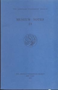 A.N.S. - Museum Notes 24. New York, 1979. ... 