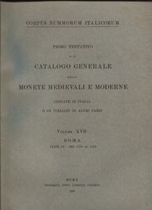 A.A.V.V. - Corpus Nummorum  Italicorum.  ... 