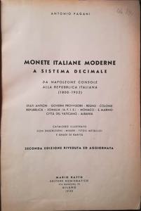 PAGANI  A. - Monete italiane moderne a ... 