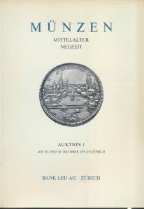 BANK LEU AG. - Auktion 1. Zurich, ... 