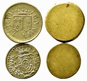 Lotto di 2 pesi monetali (Luigi di Francia, ... 