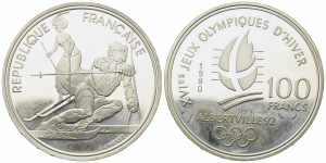 FRANCIA. 100 Francs 1992 Albertville. Ag. ... 