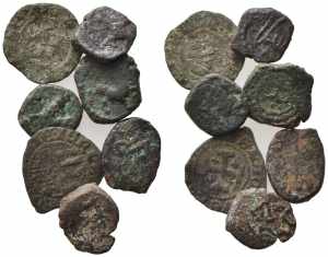 ZECCHE ITALIANE. Lotto di 7 monete medievali ... 
