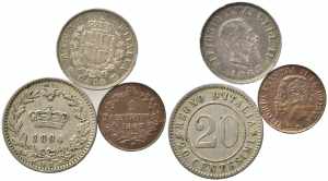 SAVOIA. Lotto di 3 monete Vittorio Emanuele ... 