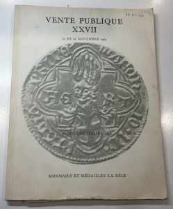 Monnaies et Medailles Vente Publique XXVII. ... 