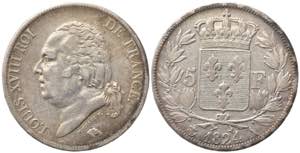 FRANCIA. Luigi XVIII (1815-1824). 5 Francs ... 