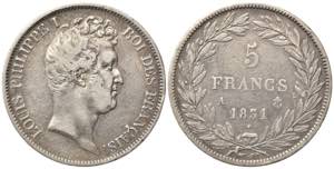 FRANCIA. Louis Philippe I (1830-1848). 5 ... 