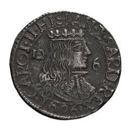 ITALY. Sardegna, 1696 Silver 2 1/2 ... 