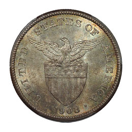 PHILIPPINES. 1908-S Peso MS65.  - ... 