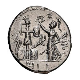 Denarius, 3.94g (12h). Rome, 119 ... 