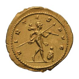  270-275 AD. Aureus, 4.03g (12h). ... 