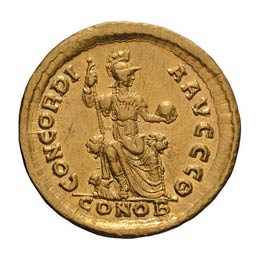  383-408 AD. Solidus, 4.34g (12h). ... 