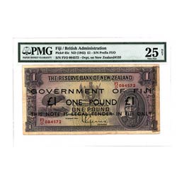 One Pound. 1942. FIJI British ... 