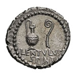 Cassius.  - Denarius, 3.96g (6h). Smyrna, 42 ... 