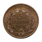 FRANCE. Second Republic. 1848-1852. 5 Francs ... 