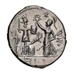 Denarius, 3.94g (12h). Rome, 119 BC. Obv: M. ... 