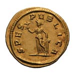  282-283 AD. Aureus, 4.59g (12h). Ticinum, ... 