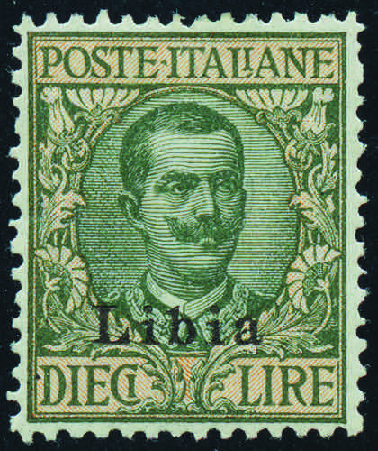 1915 - Floreale 10 Lire oliva e ... 