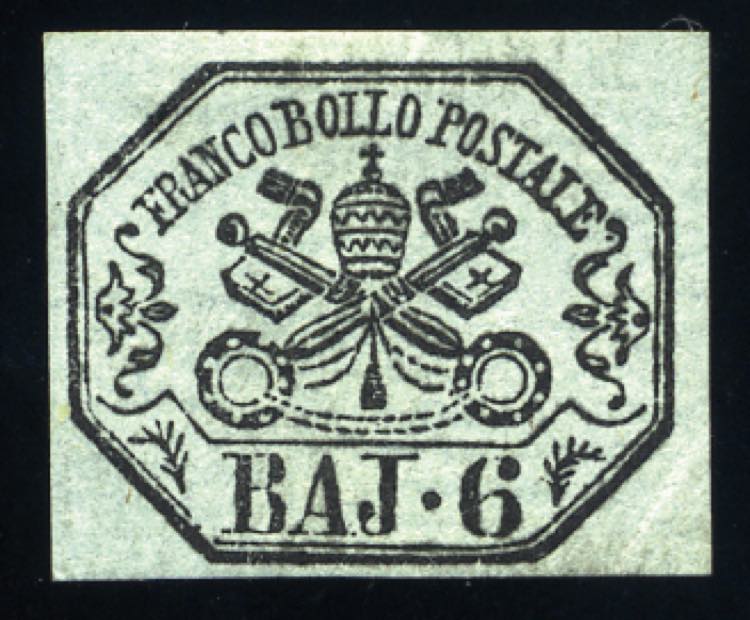 Pontificio - 1852 - 6 b. grigio ... 