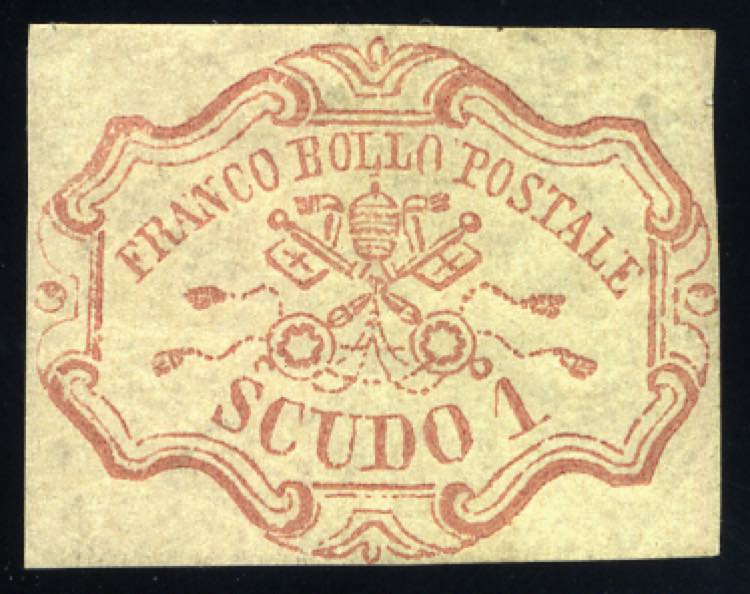 Pontificio - 1852 - 1 s. rosa ... 