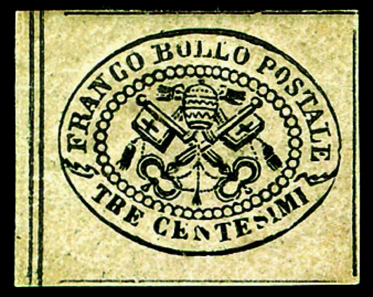 Pontificio - 1867 - 3 c. grigio ... 