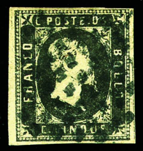 Sardegna - 1851 - 5 c. nero, ... 