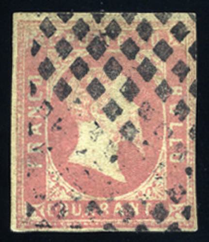 Sardegna - 1851 - 40 c. rosa ... 